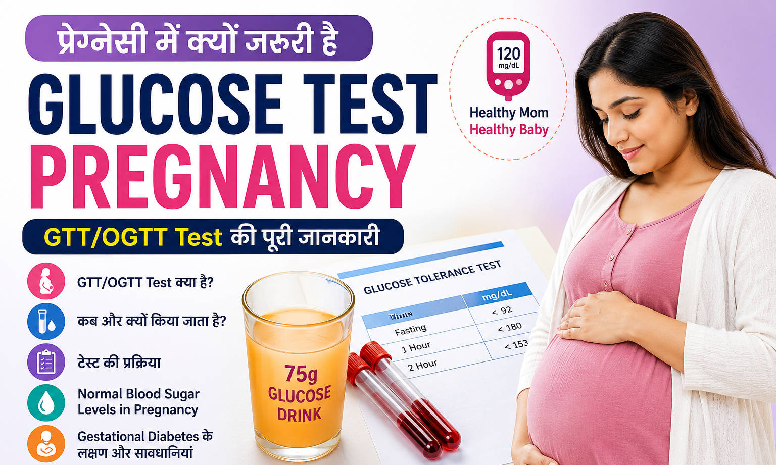 Glucose Test Pregnancy | GTT Test in Pregnancy | Normal Blood Sugar Levels